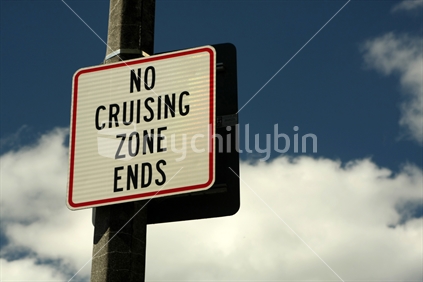 no cruising zone ends - seen in Christchurch