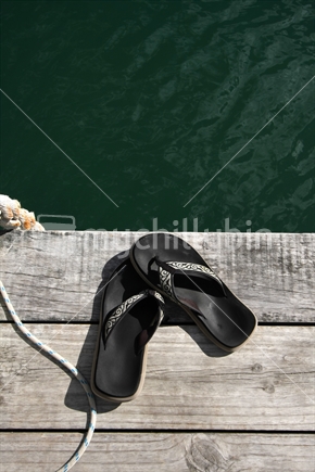 Jandals on a jetty