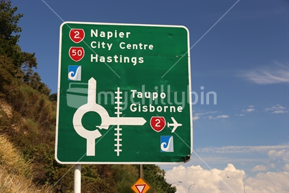 road sign in Ahuriri III, Hawkes Bay