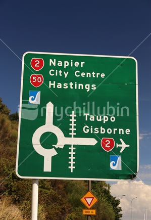 road sign in Ahuriri II, Hawkes Bay