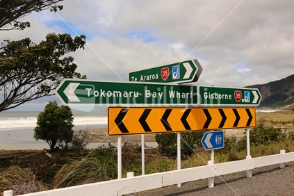 Road signs at the East Cape