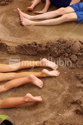 People enjoying a bath at Hot Water Beach, Hahei, Coromandel