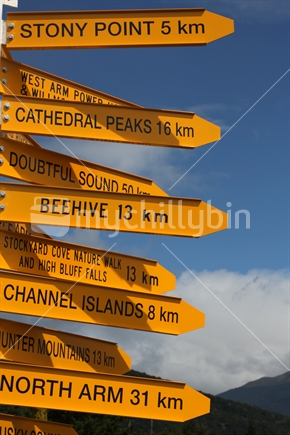 Signs at Manapouri 