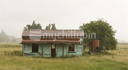Derelict house on a rainy day