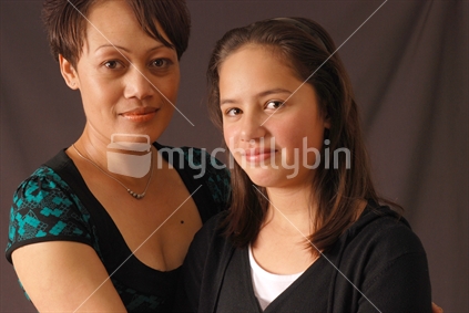 Mother and daughter, closeup