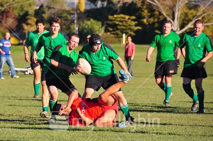 Rugby game between Stoke and Marist played at Tahuna Playing fields in Nelson