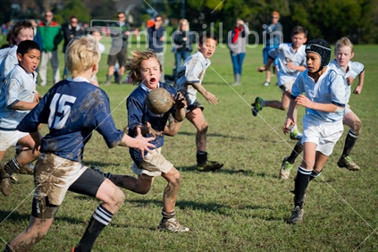 Kids playing Rugby