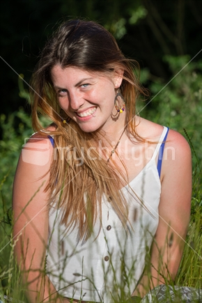 Young Woman Smiling at Camera