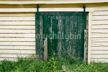 Old wharf shed door no longer in use