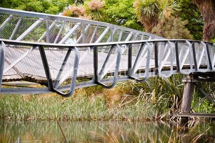 Footbridge over the Avon river; damaged by 2010 Christchurch earthquake