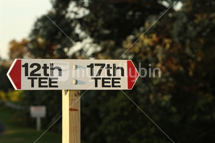 Sign on golf course