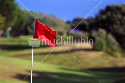 Red flag on golf course