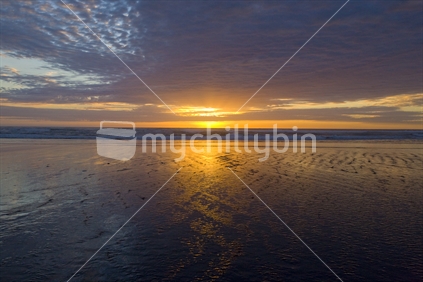 Sunset at Piha beach