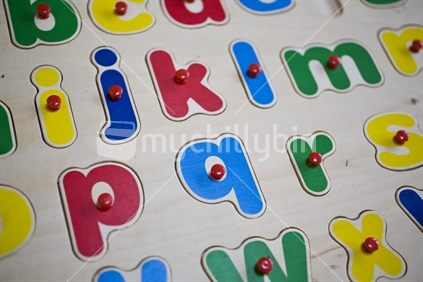 A childs alphabet learning puzzle