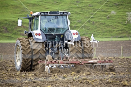Ploughing a field for replanting