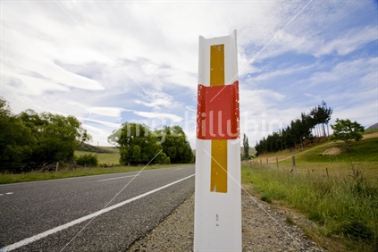 A road marker on the pig route, Central Otago, New Zealand