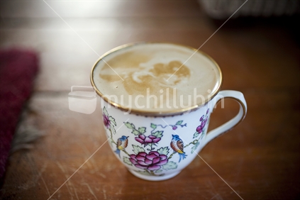 Coffee in an antique cup