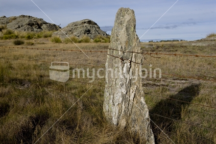 Central Otago fence post, South Island, New Zealand
