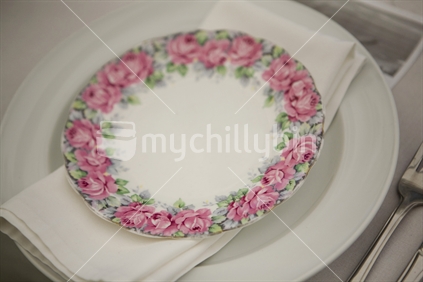 Vintage rose plate