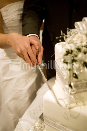 Cutting the wedding cake