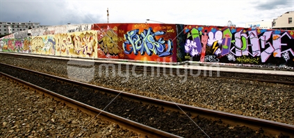 Graffiti by railway lines