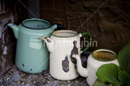 old ceramic tea pots