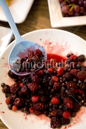 plate of summer berries