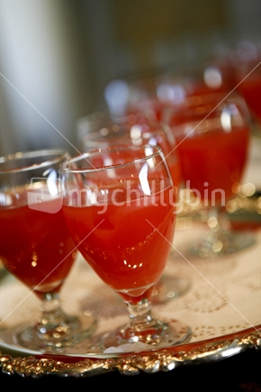 Glasses of red punch