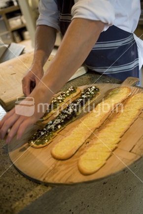 Chef preparing nibbles