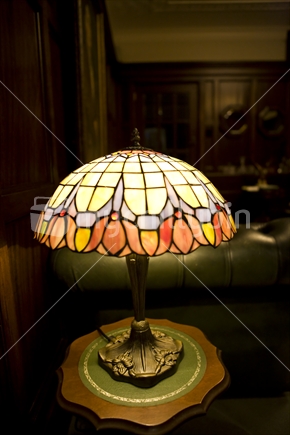 An ornate study lampshade