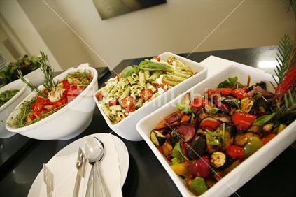 Bowls of salads ready to be served