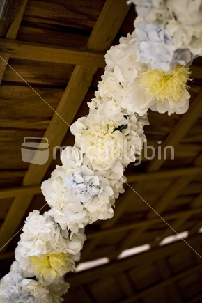 Strings of flower decorations