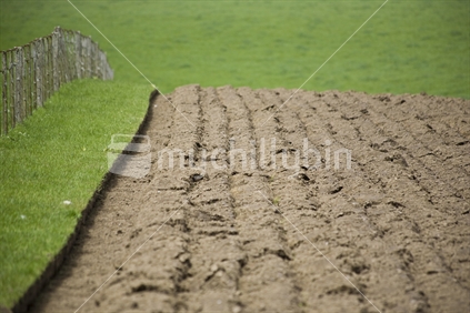 Freshly ploughed farmland