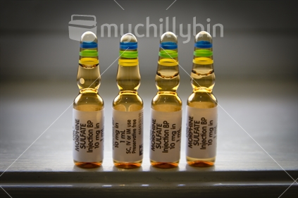 Ampoules of Morphine Sulfate. 