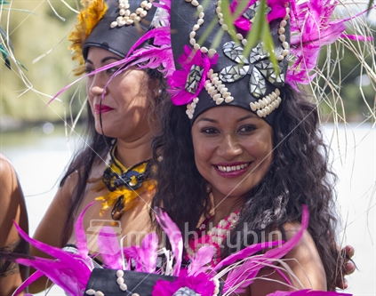 Beautiful happy Cook Island dancer at the Pasifka festival.