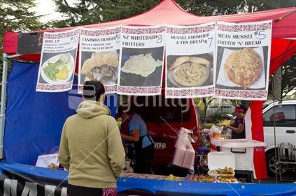 Fast food tent at Otara market, selling Maori style food.