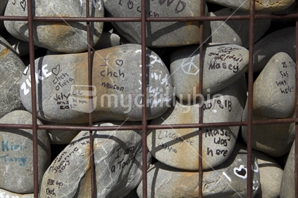 Stone cairn erected in protest against the sacking of Environment Canterbury councillors. 