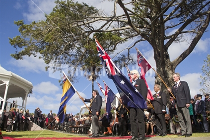 ANZAC day service, rural town New Zealand. 