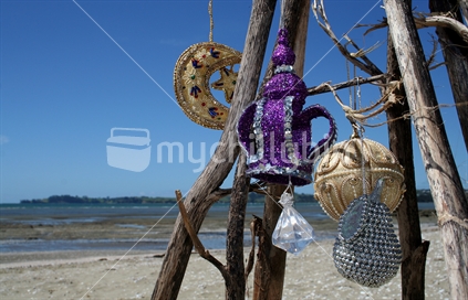 Hanging decorations at the beach