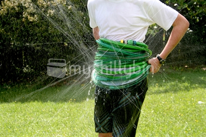 Water play with the garden hose