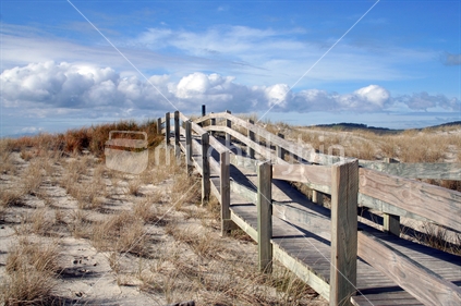 Boardwalk to the beach, part of Omaha's dune protection programme