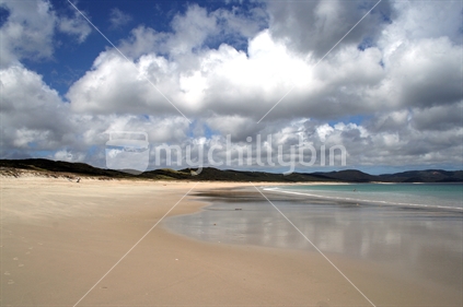 White sandy beach of Spirits Bay, northland, New Zealand