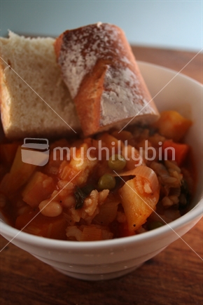 Hearty winter vegetable soup