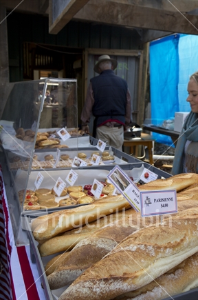 French bakery stall at Matakana village farmer's market. 