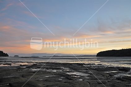 Low tide in the bay (low light image)
