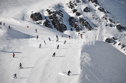 Busy Downhill Ski field