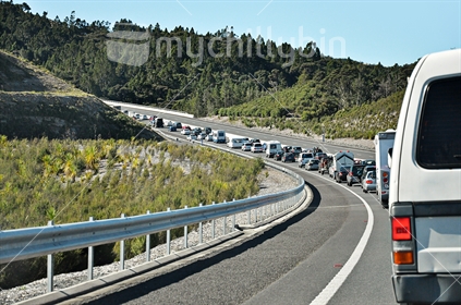 Stuck in a holiday traffic jam north of Auckland