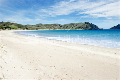Remote white sand beach, with no people, Coromandel