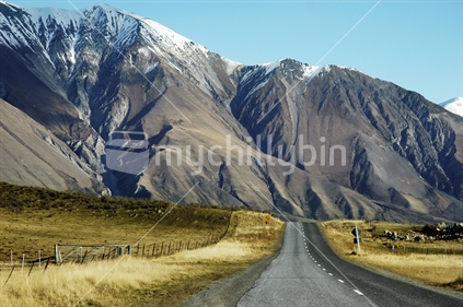 Remote South Island road on a Winter's day, New Zealand