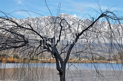 The Remarkables on a fine winter's day viewed from the shore of lake Wakatipu